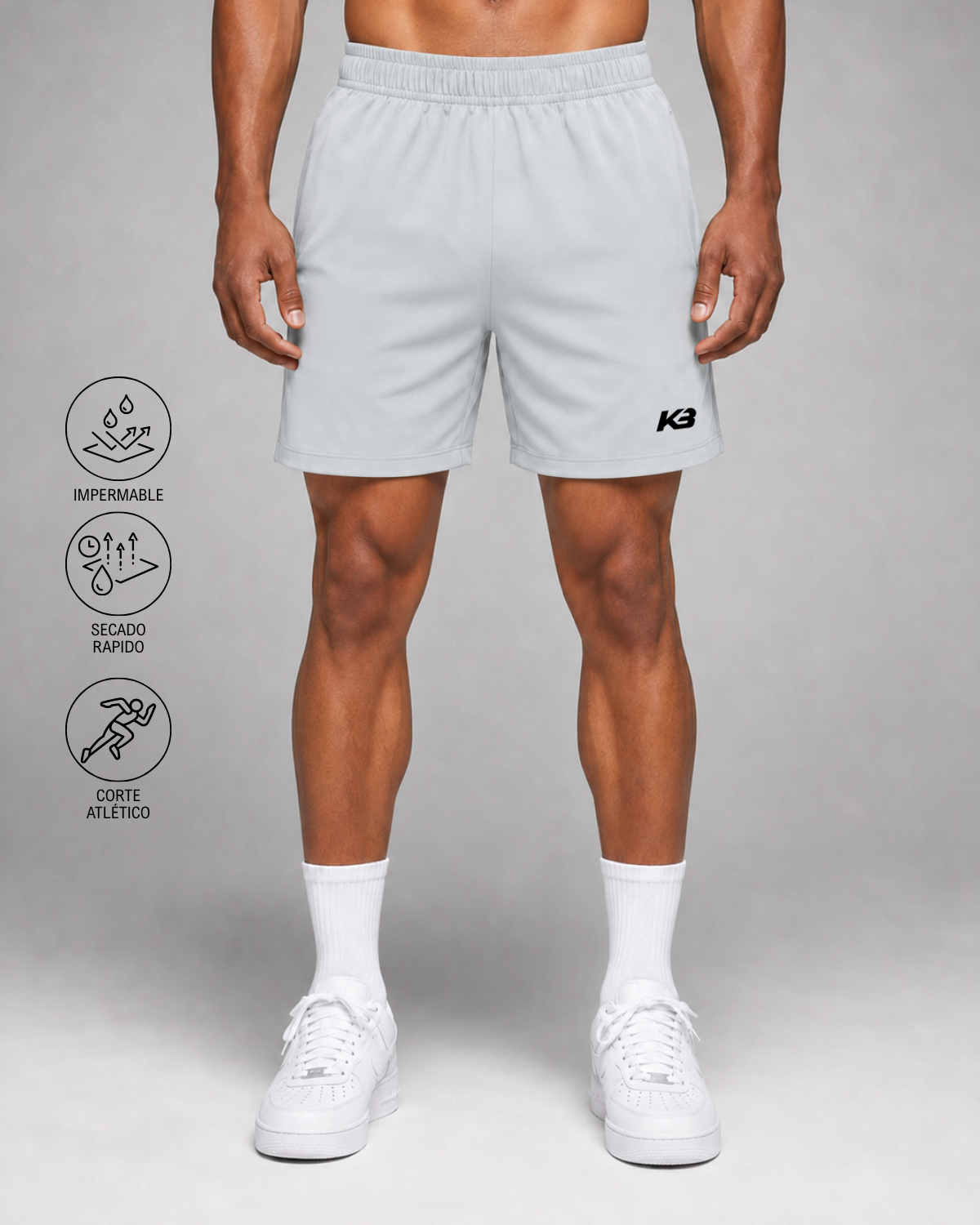 Pantaloneta Impermeable Fit Atletico┃KBMEN RF.401