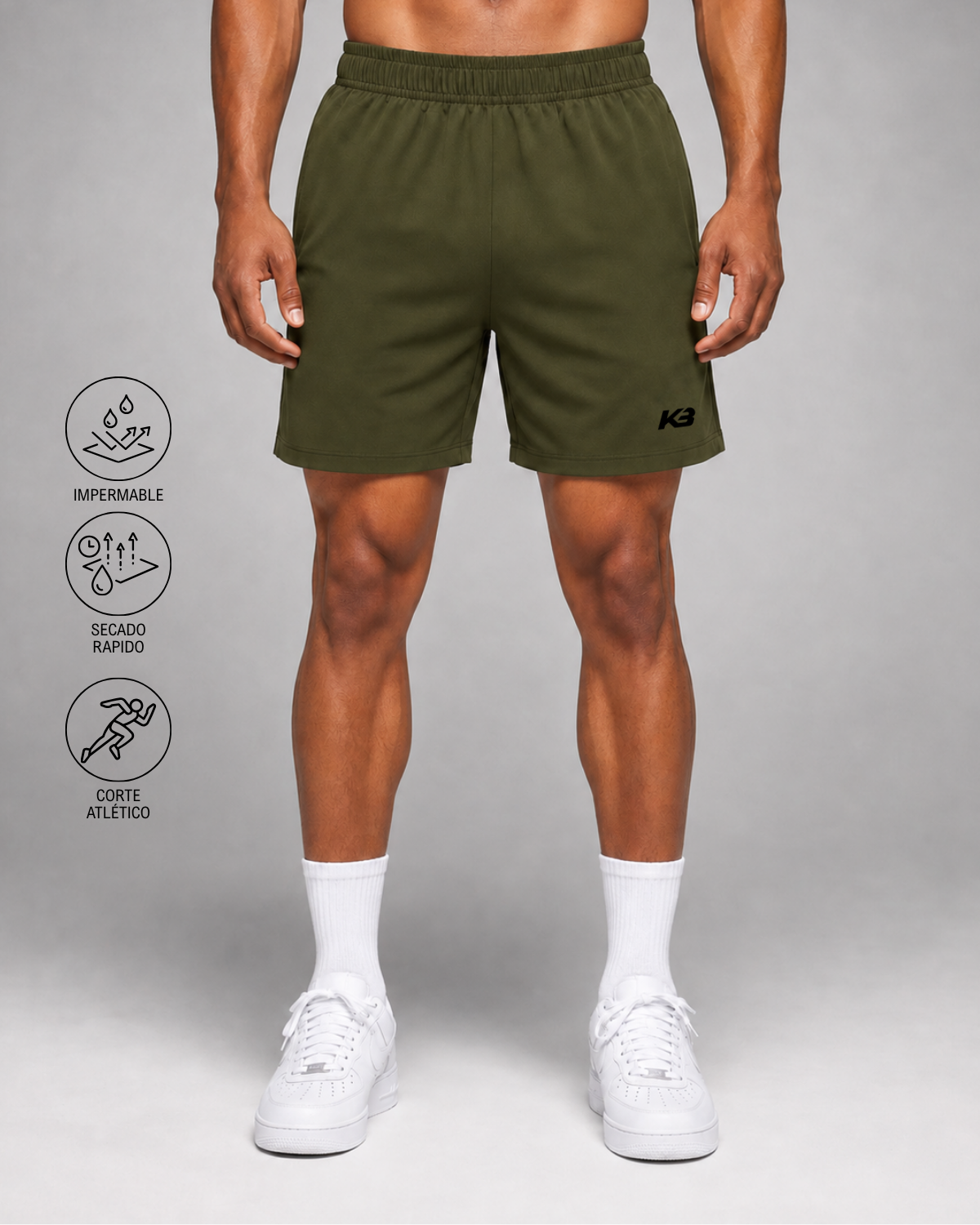 Pantaloneta Impermeable Fit Atletico┃KBMEN RF.401