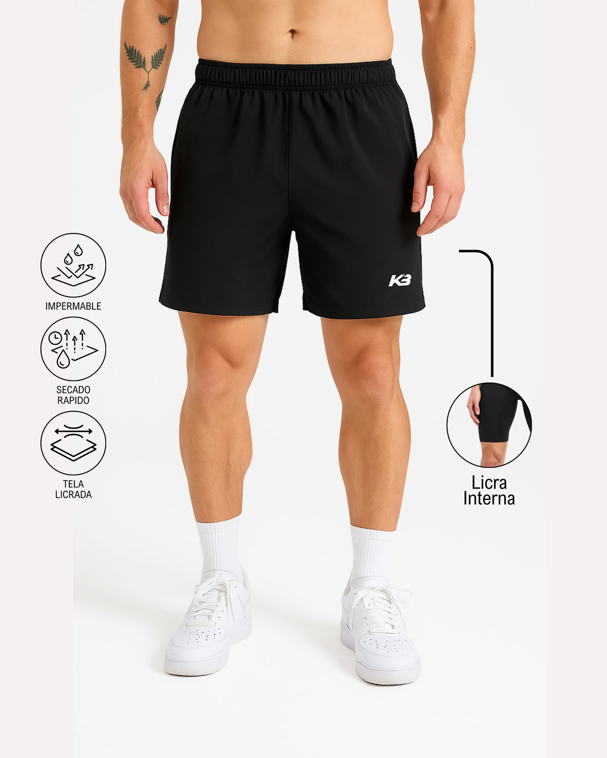 Pantaloneta Con Licra Interna, Medida Perfecta┃KBMEN RF.279