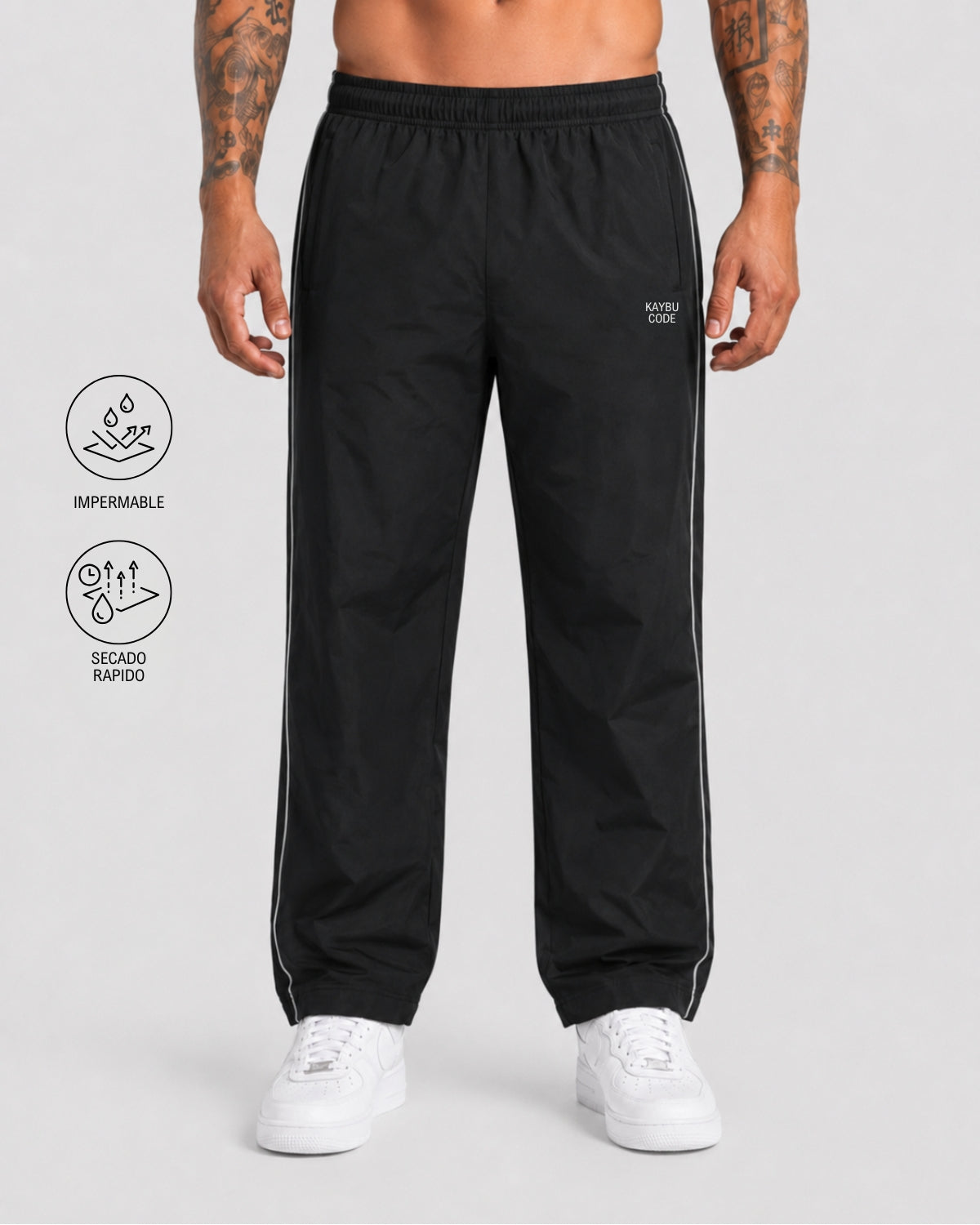 Jogger Caída Recta Tela Impermeable Kaybu Code  | KBMEN RF.436